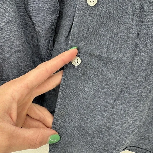 Proper Cloth Shirt Mens 3XL Blue Solid Long Sleeve Tencel Twill Button Up Casual - Picture 3 of 14